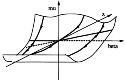 Figure  2-14:  Two-dimensional  center  manifold  for  system  2.17