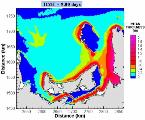 Figure 14 Mean Ice Thickness after 9 days 