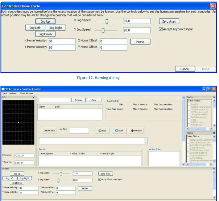 Figure 11. Homing Dialog 