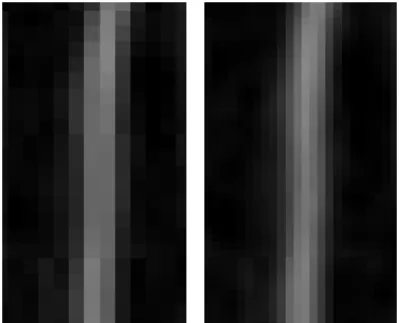 Figure 16. Not resized and resized image  3.2.2 Edges Measurement 