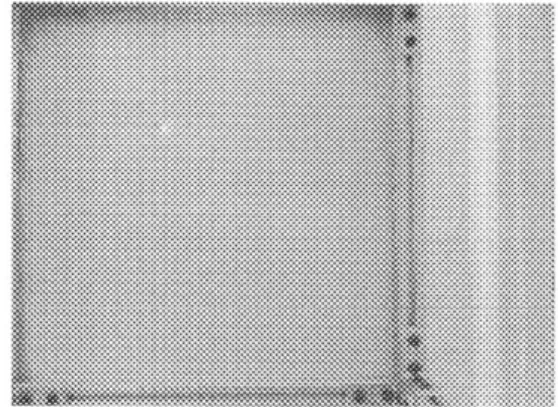 Figure 2.4:  Raw  image  (left)  and corrected  image  (right) of laser  point