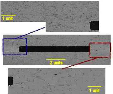 Figure 4. Typical optical image of a fracture surface for a  crack emanating from an EDM notch