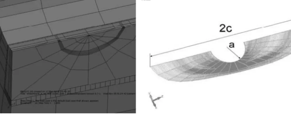 Figure 5. Half of the mesh  generated by ZENCRACK. 