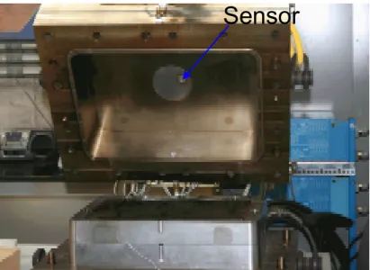 Figure 1 Location of the dielectric sensor in the RTM mold