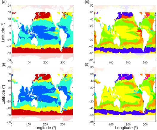 Figure 3. Dominant phytoplankton functional group (a) in the HR simulation and (b) in the CR simulation