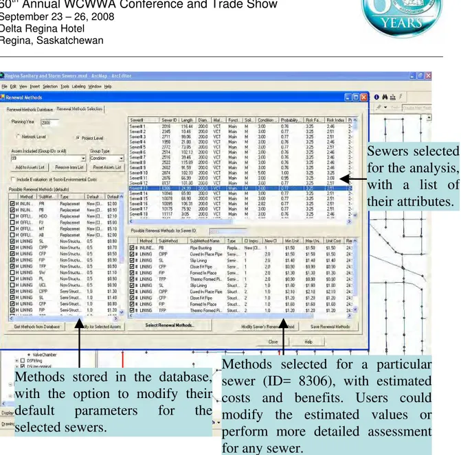 Fig. 2: A screenshot of the renewal methods evaluation and selection application 