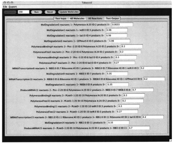 Figure  3-3:  All  Reaction  Panel  displays  the  details  of  all  Reaction objects  involved.