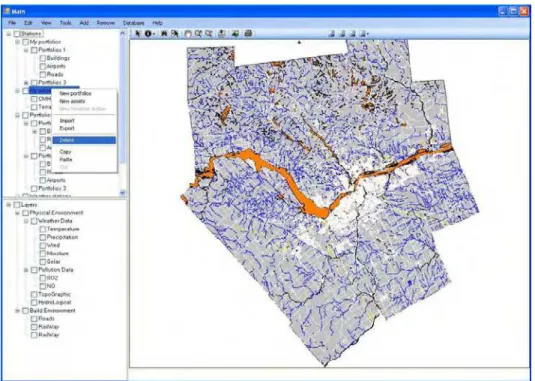 Figure 3 - Basic GIS-MMS interface, display in map mode. 
