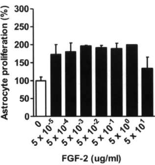 Figure 4-10:  Proliferation  assay of astrocytes  in monolayer  culture  in  response to  FGF-2.
