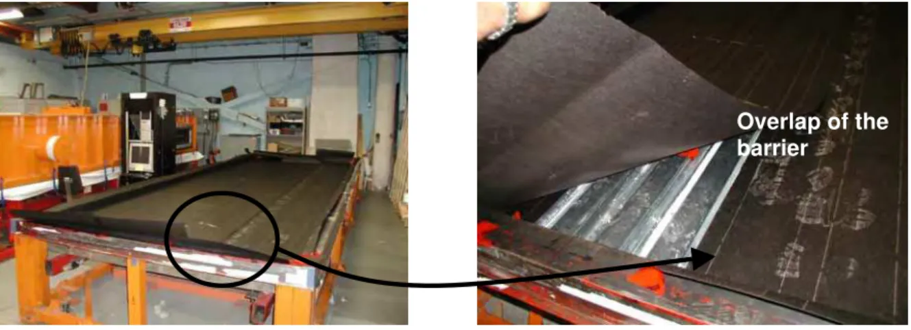 Figure 7. Barrier installation and overlap treatment