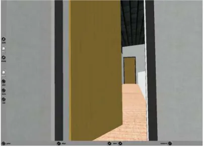 Figure 4 shows a snapshot of the walkthrough scenario with animation of door object in  the scene