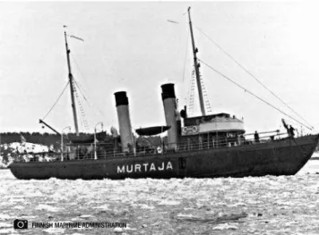 Fig. 1.  Finland´s first icebreaker Murtaja, built in 1890, was described as the “newest, biggest and strongest icebreaker in Europe.” Its maximum horsepower was 1,600.