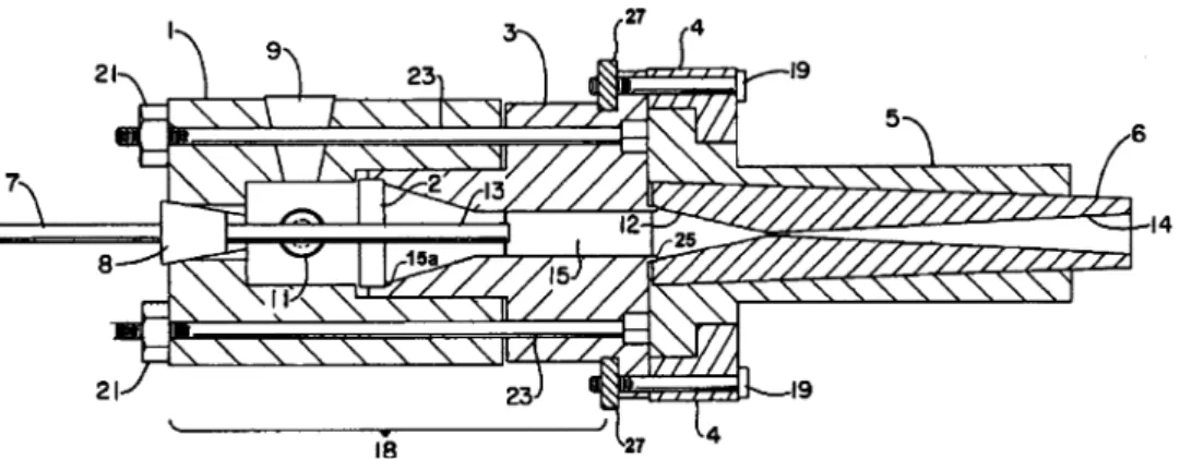 Fig. 16 Redesigned cold spray nozzle minimizing warpage at operating temperatures and improving leak-tight characteristics (Ref 47, 48)