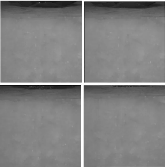 Figure 78. Sequence of frames taken from the high-speed video of  I07_V10P0_C_075 (a) t = 0.24 s (b) t = 0.28 s (c) t = 0.50 s (d) t = 0.77 s 