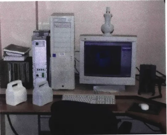 Figure 3.5  Workstation With PHANToMTM  and Models