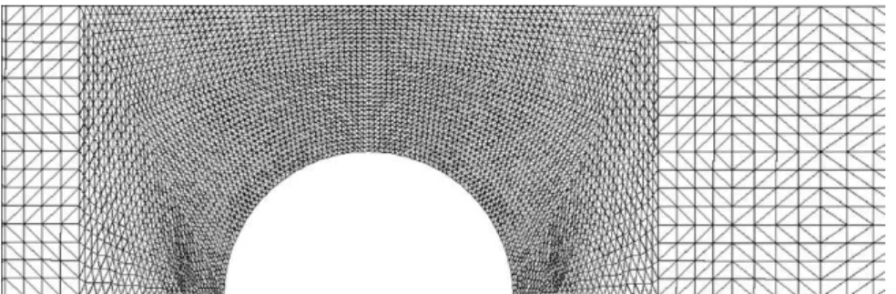 Fig. 2. Partial view of the structured mesh (9760 elements)