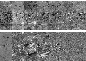 Fig. 7. Bottom halves of the visually most interesting components P i found by (top row) NAPCA and (bottom row) SOON.