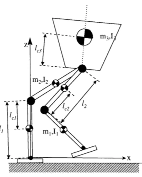 Figure  2.  Seven-link  planar  biped model