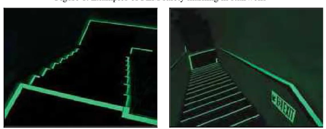 Figure 1. Examples of PLM safety marking in stairwells  2