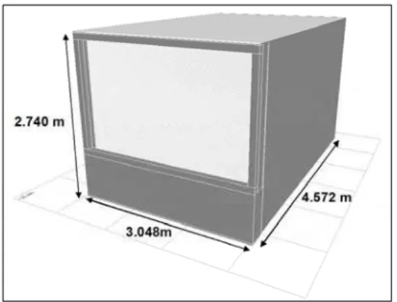 Figure 2: Visualization of the office with the  Venetian blinds closed. 