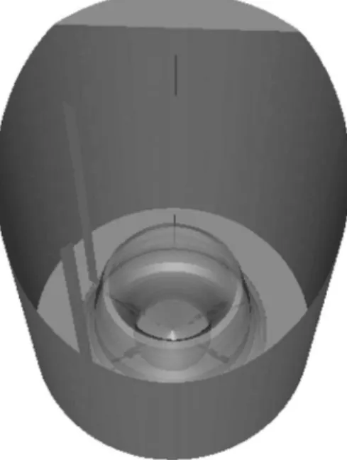 Fig. 7 Oxygen depletion in the bowl. The iso-surface draws a volume in which oxygen mass fraction is below 6%.