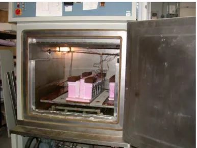 Figure 5 The NRC/IRC freeze-thaw test cabinet testing masonry prisms. The cabinet utilizes a uni- uni-directional test procedure adapted for Canadian conditions i 