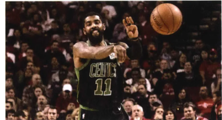Figure  1.  Kyrie Irving passing the basketball.  He is  one  of the current elite point guards.