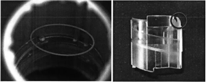 Figure  6. Examples of physical defects which  cause high injection forces