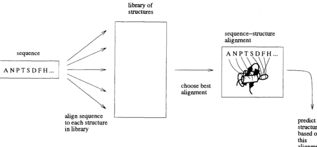 Figure  1-15: The  threading  method  of tertiary  structure  prediction.