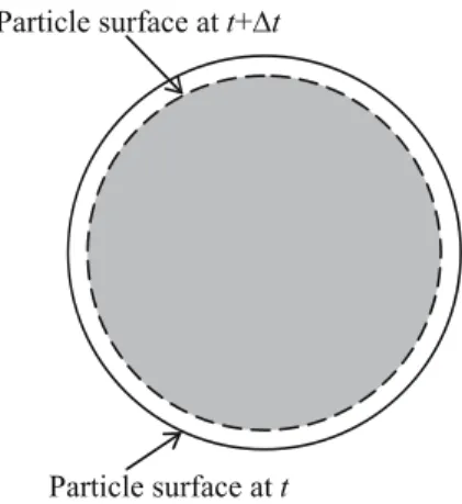 FIGURE 1 A schematic of the particle surface at time t and t + ∆t