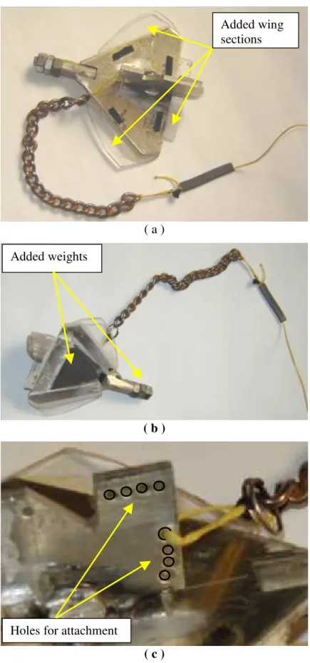 Figure 7: Modifications to the model paravanes 