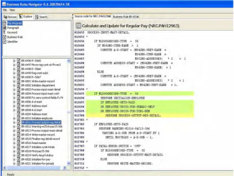 Figure 4: Business rules and source code linking 