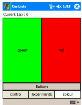 Figure 2 – Final design of the lab layout showing the foam mat floor surface to be walked across by the participants and the  coloured projections indicating the current hazard