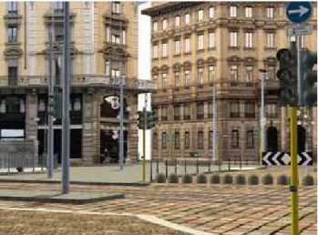 Figure 1.  Visualisation of Piazza Cordusio in Milano; 
