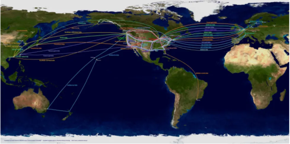 Figure 1: Global Lambda 10gb infratructure. 