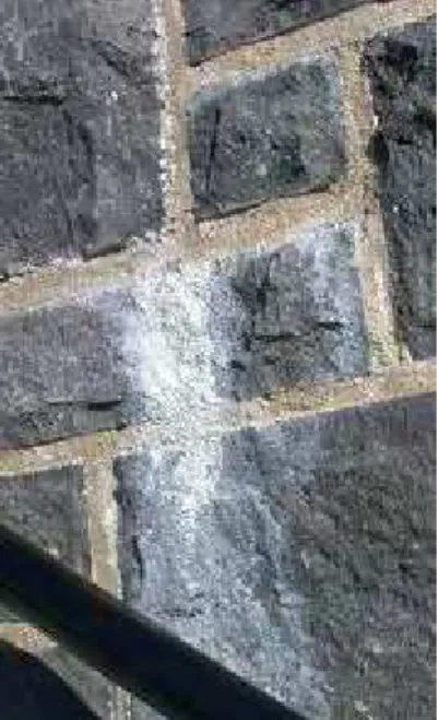 Figure 4. Water shedding details deflect water off the upper surface of the masonry. 