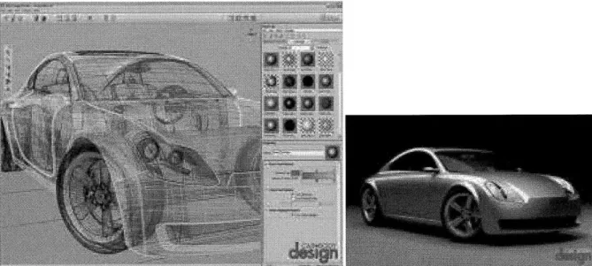Figure 11  Surfaces  release transmittal designed  in CAS Alias (left).  Rendered CAS  surface  in Alias  (Body  Car Design, 2005)  (Body  Car Design,  2005)  (Body  Car Design, 2005)