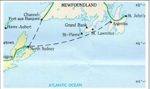 Figure 1. Ferry routes between Newfoundland and North Sydney 