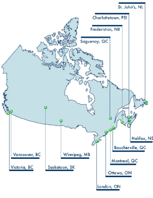 Figure 1. - NRC Information Centres Across Canada 