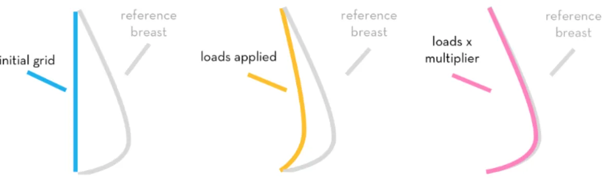 Figure 6. Side view diagram of applying a multiplier (λ) to FDM breast.