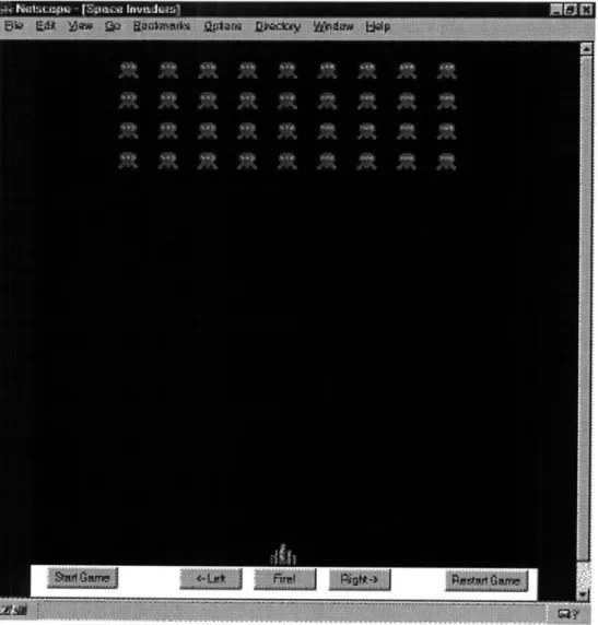Figure 4: Space Invaders game running inside Netscape