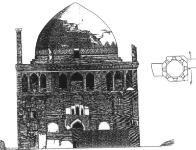 Fig. 3b.  North view:  Mausoleum  of Uljaytu,  Sultaniyya, Iran,  (1304-1316).