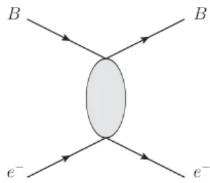 FIG. 1. Scattering process of BDM B off of electrons.