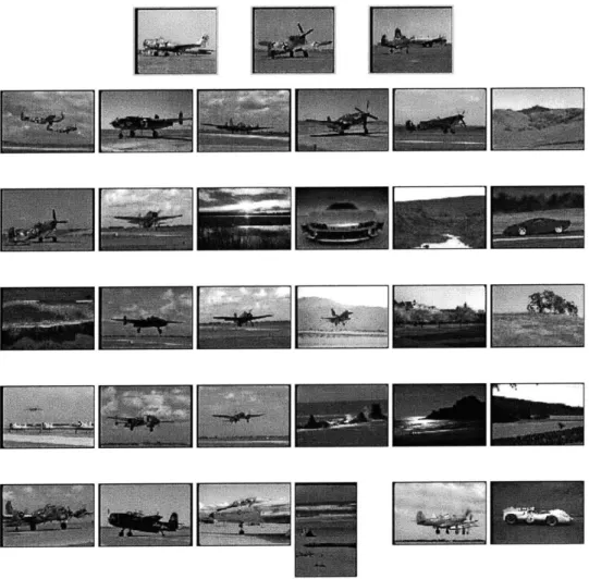 Figure  1-11:  A  query on  the  system  described  in images  of airplanes  at  the  top.