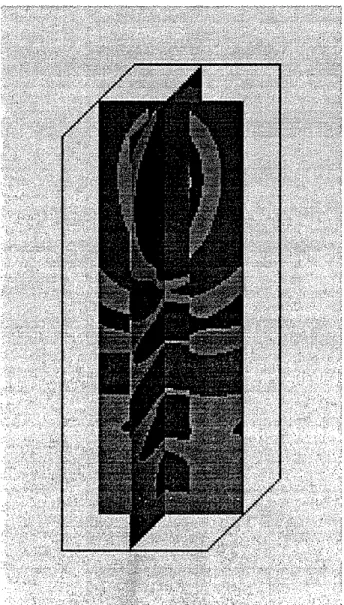 Figure 12: Snapshot of the velocity V x field at time 1.1 ms. The off-centered dipole source is in X direction