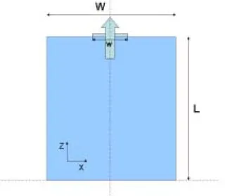 Figure 2: Top view of the simulated section and  its dimensions 