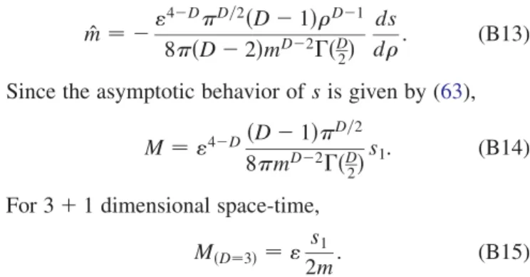 TABLE VIII. The radius inside which given percentage of the mass energy is contained for various spatial dimensions.