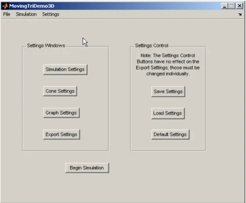 Figure A-6:  MovingTriDemo3D opening window (January 31, 2006) 