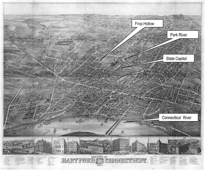 Figure  12: Birdseye  view of Hartford,  Connecticut,  1877. Source:  Norman  B. Leventhal  Map Collection,  Boston  Public Library;