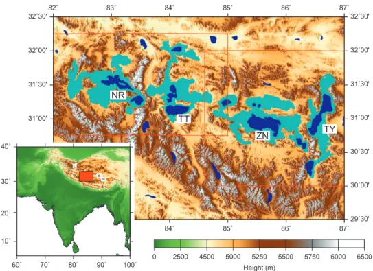 Fig. 1. Location map. Surface heights are from the Shuttle Radar Topographic Mission (SRTM) (Farr et al., 2007)